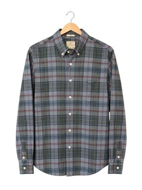J Crew Mens Secret Washing Shirting Plaid Button Down Shirt Small Organic Cotton